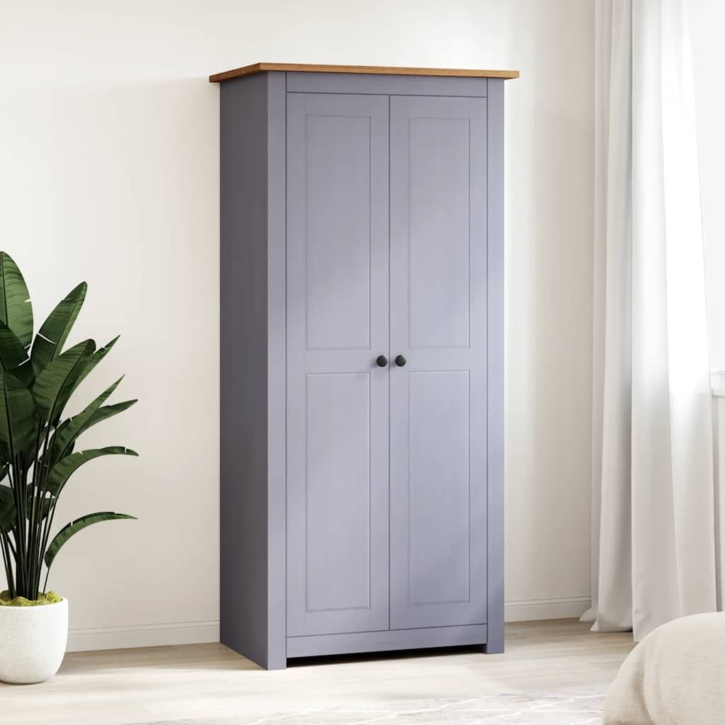 Armadio Grigio 80x50x171,5 cm Legno Massello Pino Panama Range vidaXL