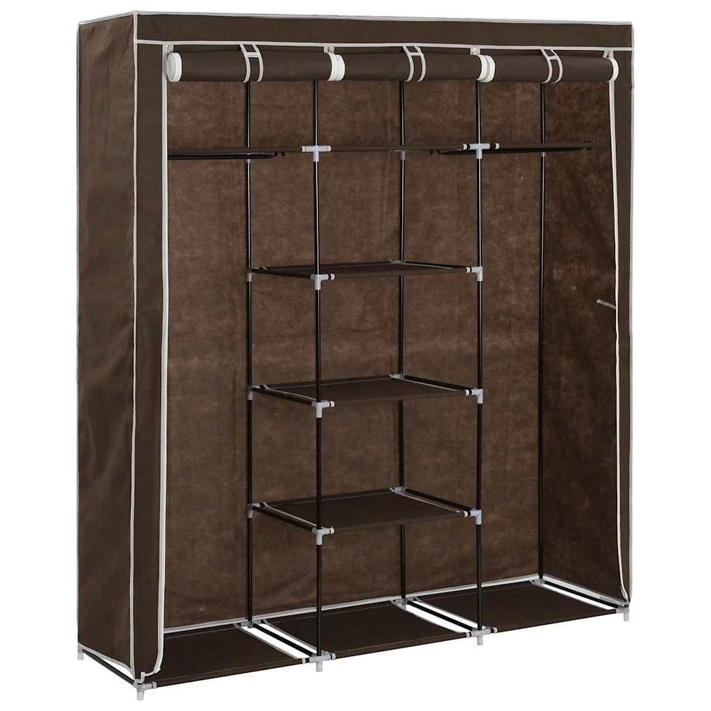Armadio con Scomparti e Aste Marrone 150x45x175 cm in Tessuto vidaXL