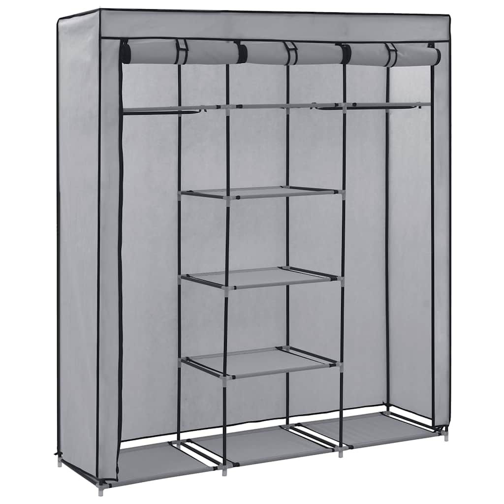 Armadio con Scomparti e Aste Grigio 150x45x175 cm in Tessuto vidaXL