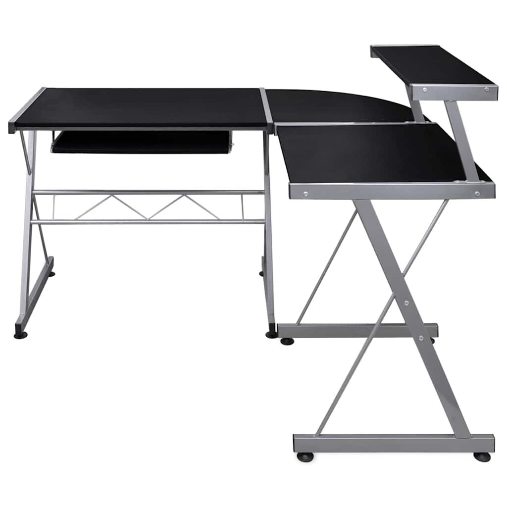 Scrivania Computer Angolare Nera 132x112x99cm Legno Multistrato vidaXL