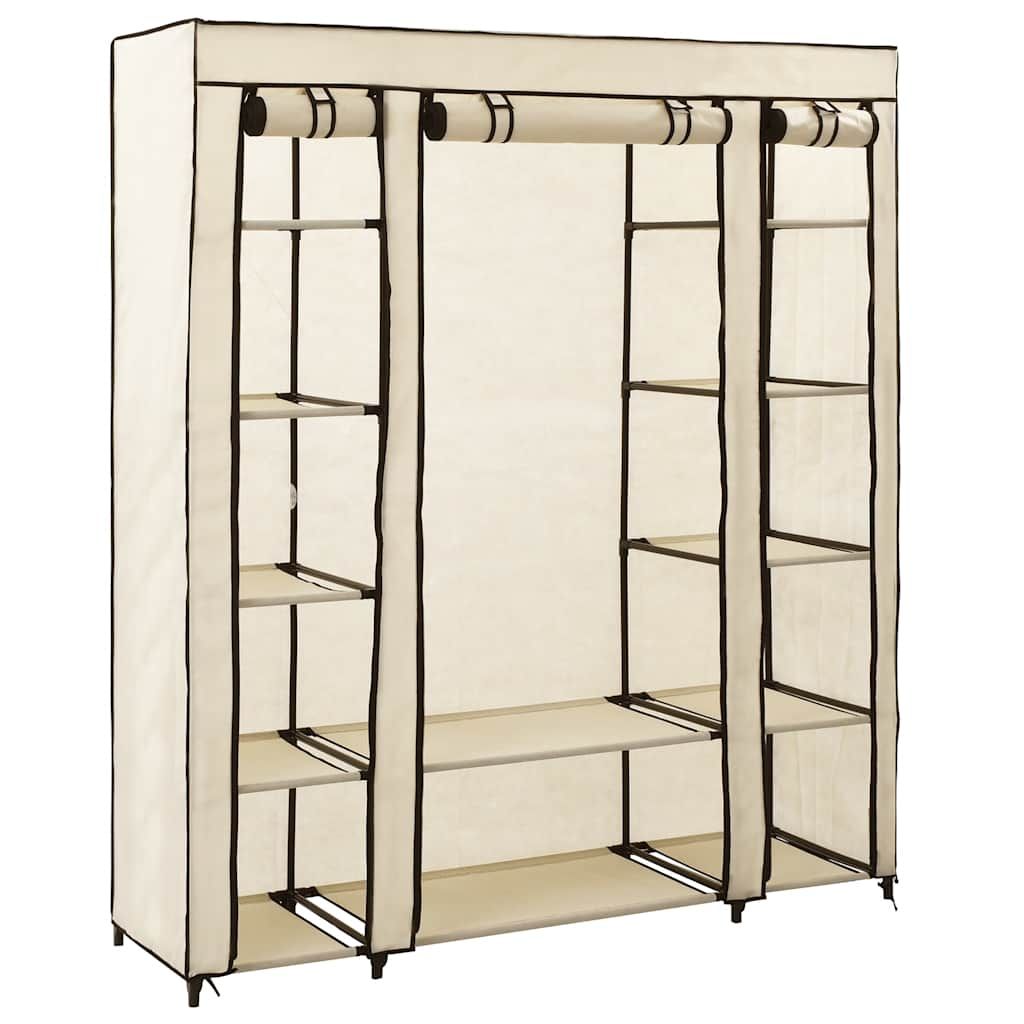 Armadio con Scomparti e Aste Crema 150x45x176 cm in Tessuto vidaXL