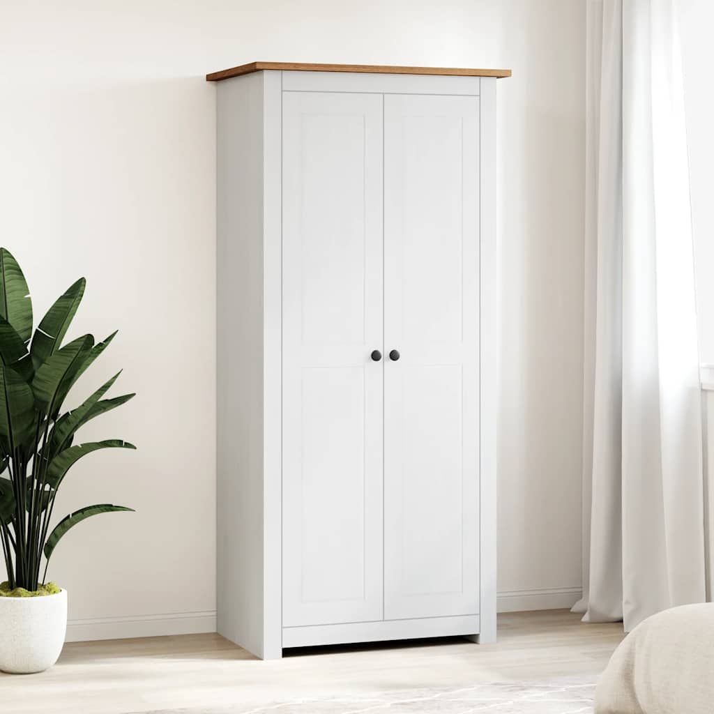 Armadio Bianco 80x50x171,5 cm Legno Massello Pino Panama Range vidaXL