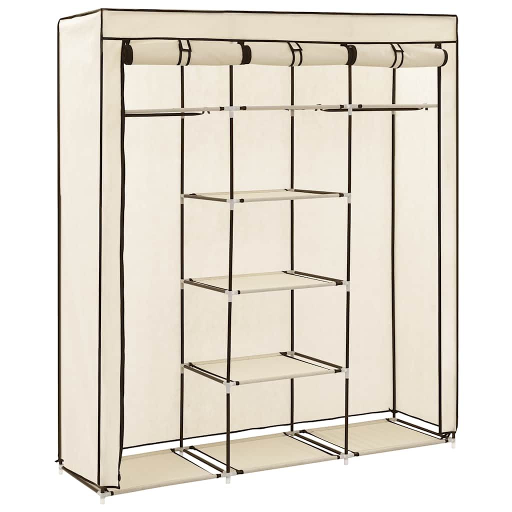 Armadio con Scomparti e Aste Crema 150x45x175 cm in Tessuto vidaXL