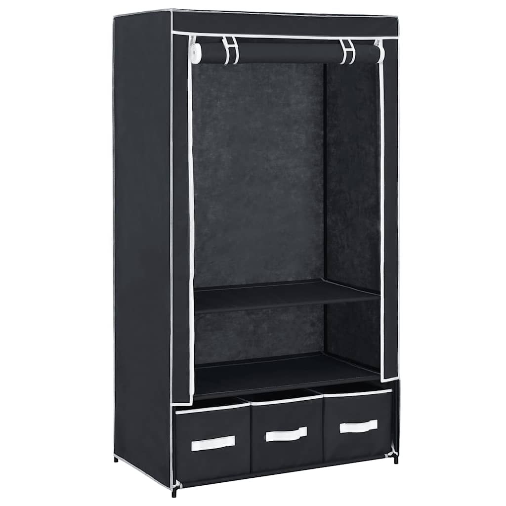 Armadio Nero 87x49x159 cm in Tessuto vidaXL