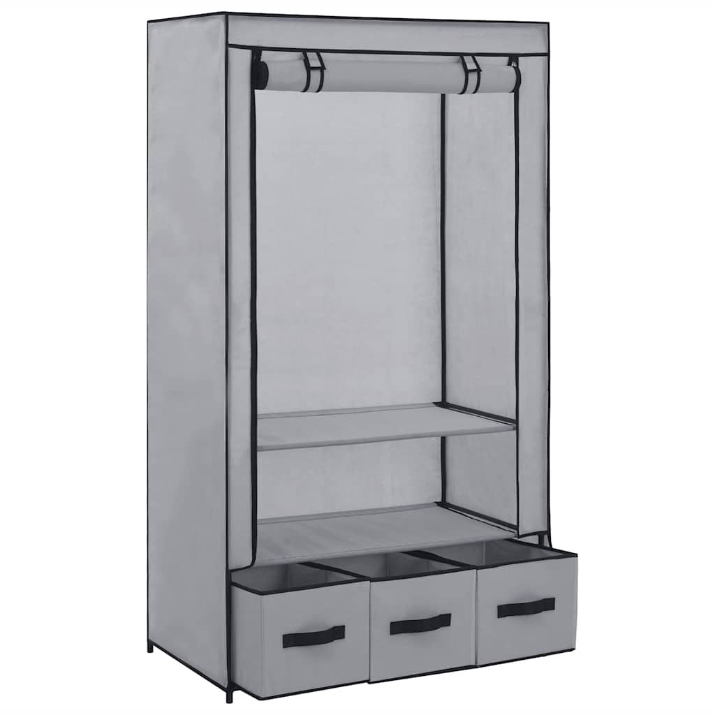 Armadio Grigio 87x49x159 cm in Tessuto vidaXL