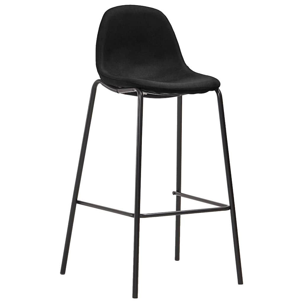 Sedie da Bar 4 pz Nere in Tessuto vidaXL