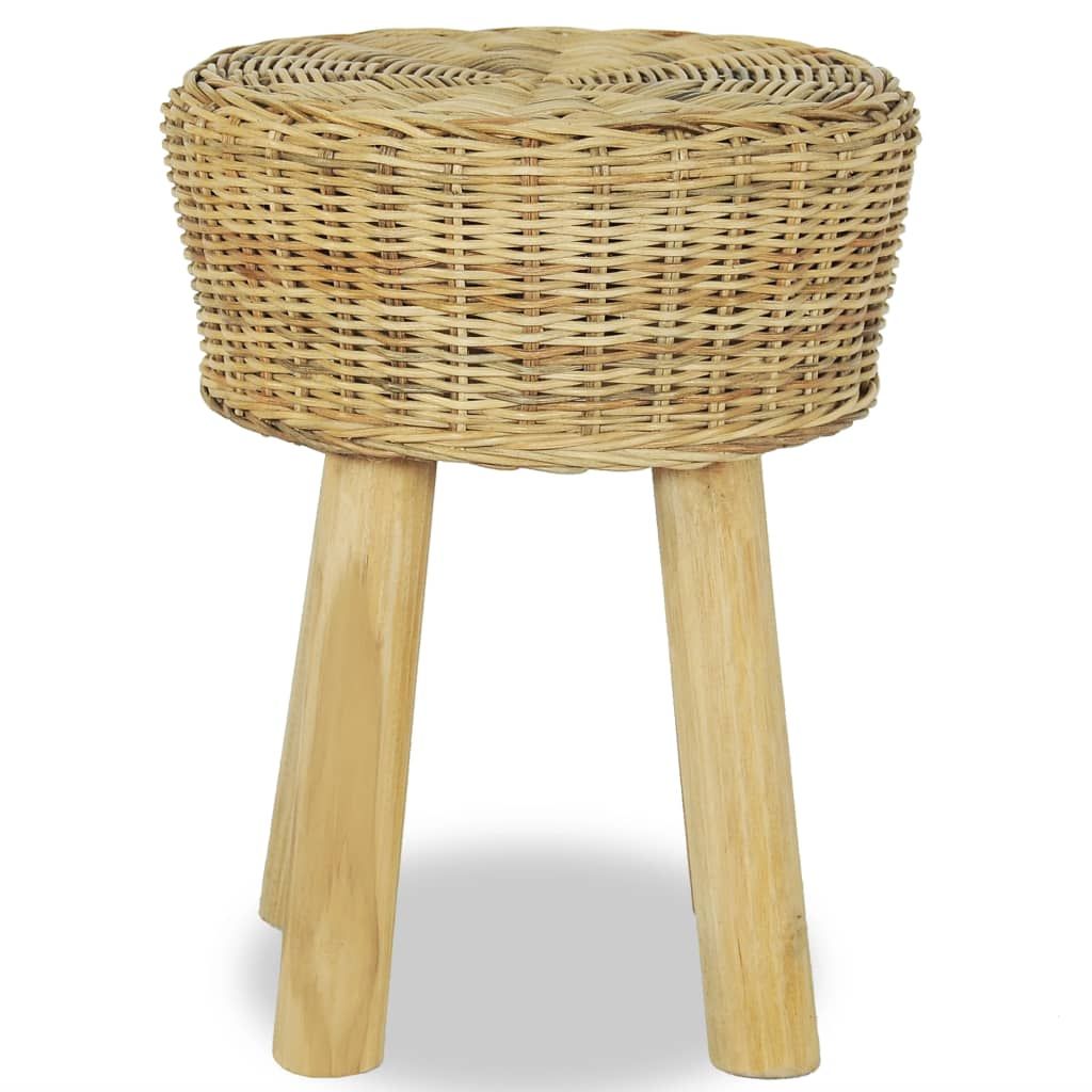 Sgabello da Bar in Rattan Naturale vidaXL