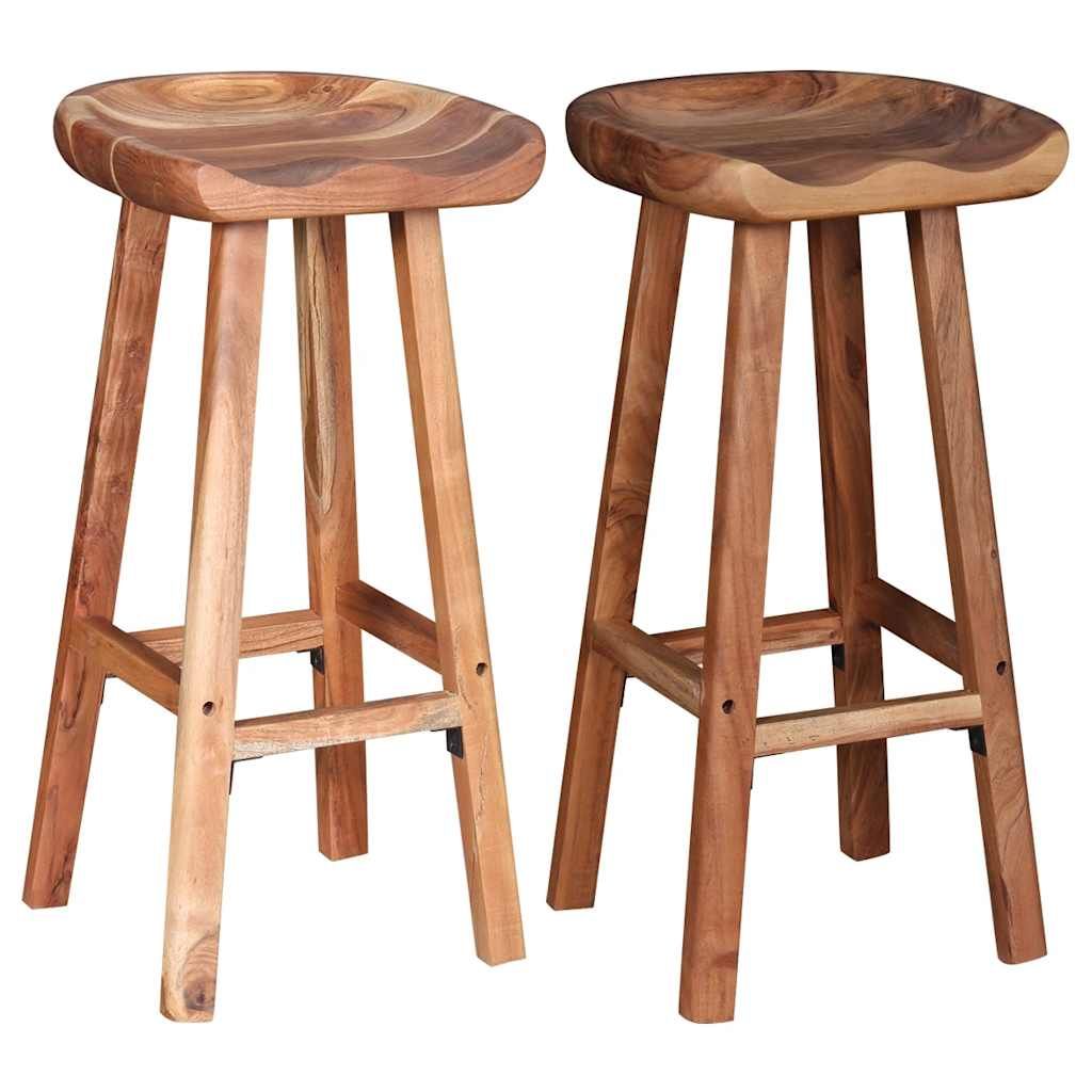 Sgabelli da Bar 2 pz in Legno Massello di Acacia vidaXL