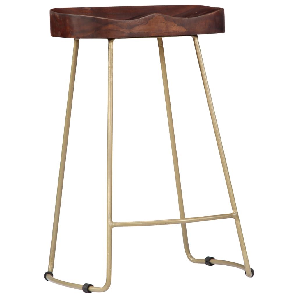 Sgabelli da Bar Gavin 2 pz in Legno Massello di Mango vidaXL
