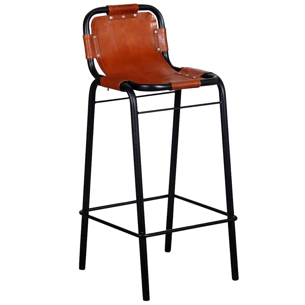 Sgabelli da Bar 2 pz in Vera Pelle vidaXL