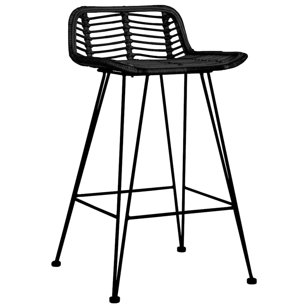Sedie da Bar 2 pz Nere in Rattan vidaXL