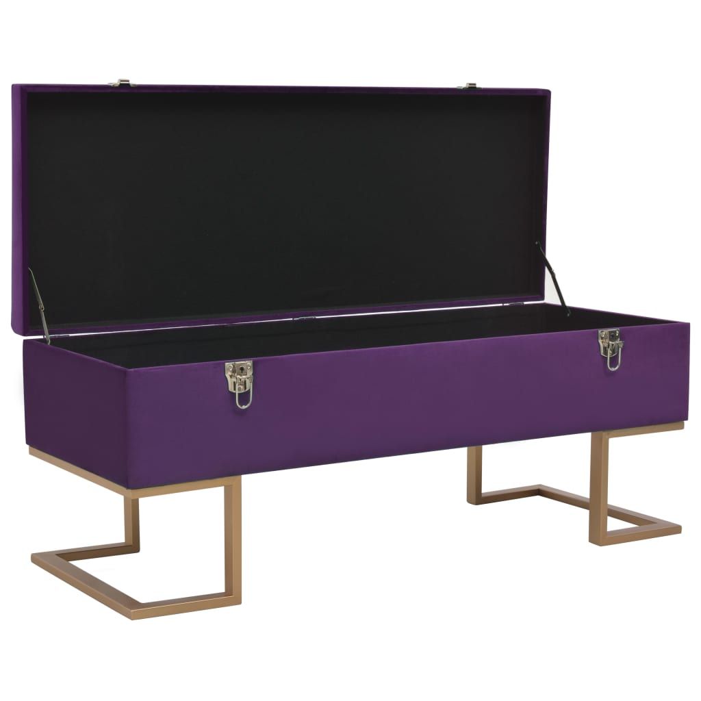 Panca con Vano Portaoggetti 105 cm Viola in Velluto vidaXL