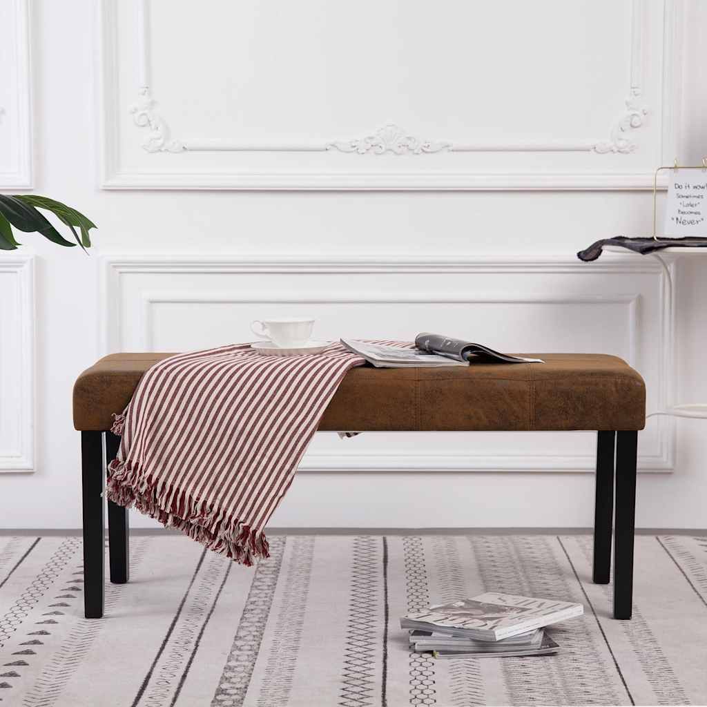 Panca 106 cm Marrone in Pelle Scamosciata Artificiale vidaXL