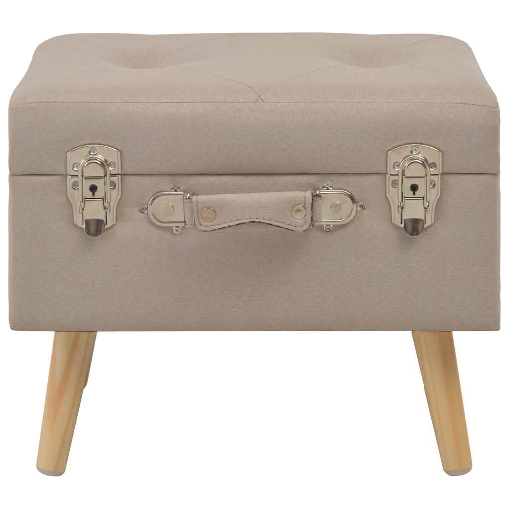 Sgabello con Contenitore 40 cm in Tessuto Beige vidaXL