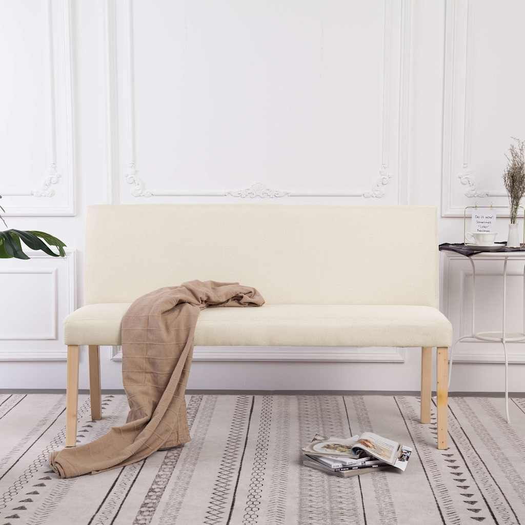 Panca 139,5 cm Crema in Poliestere vidaXL