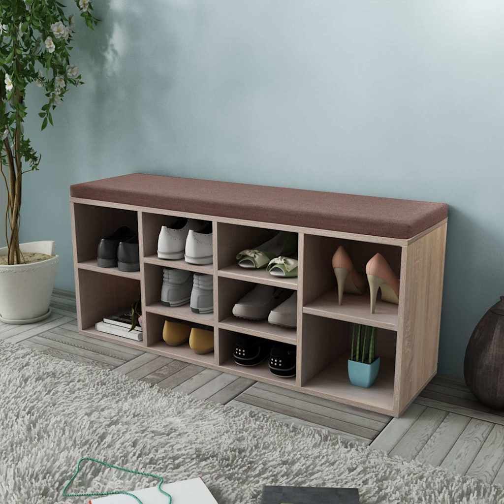 Panchina con Scarpiera con 10 Scomparti Colore Rovere vidaXL