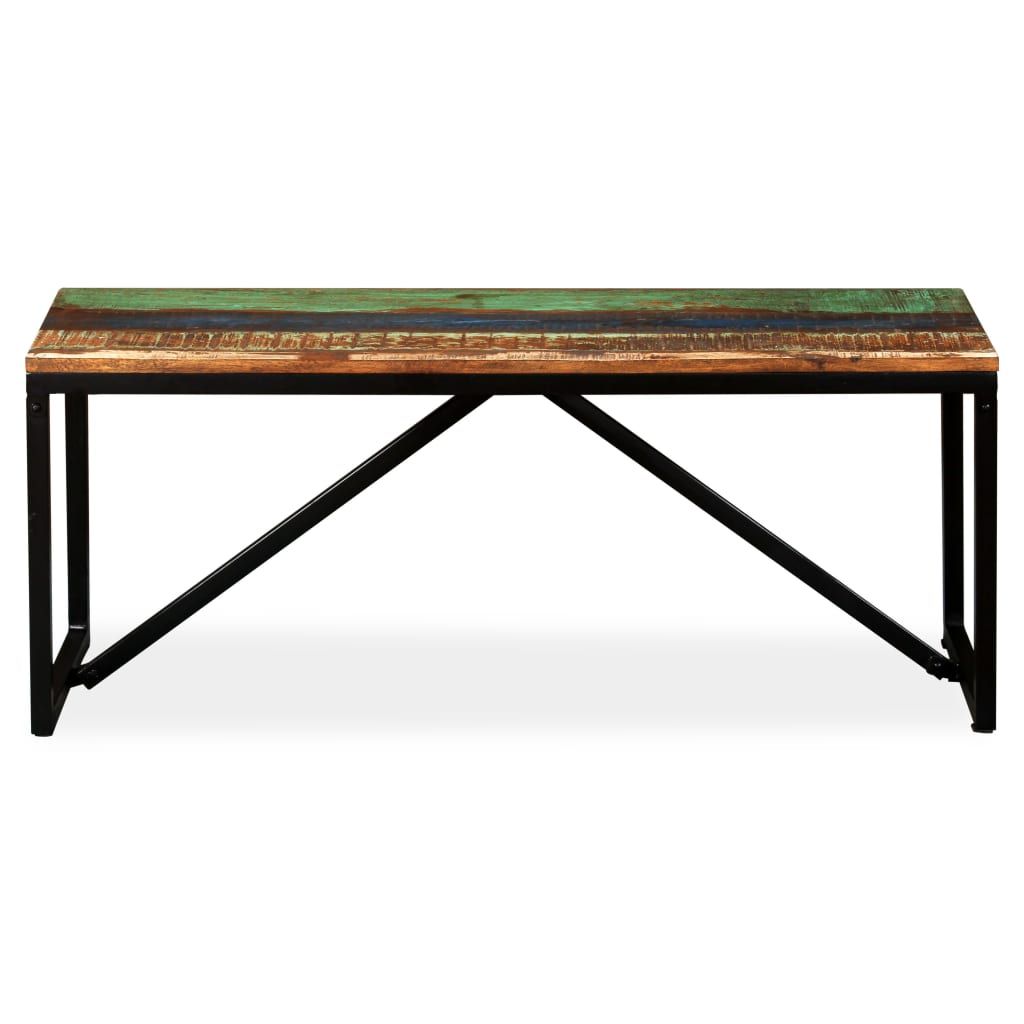 Panca in Legno Massello di Recupero 110x35x45 cm vidaXL