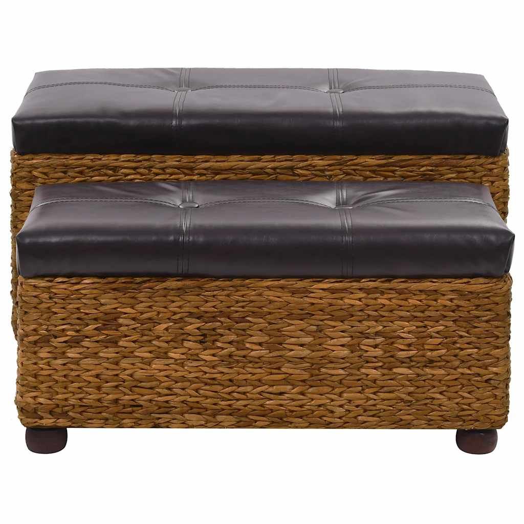 Set Panche 2 pz in Giunco Marrone vidaXL