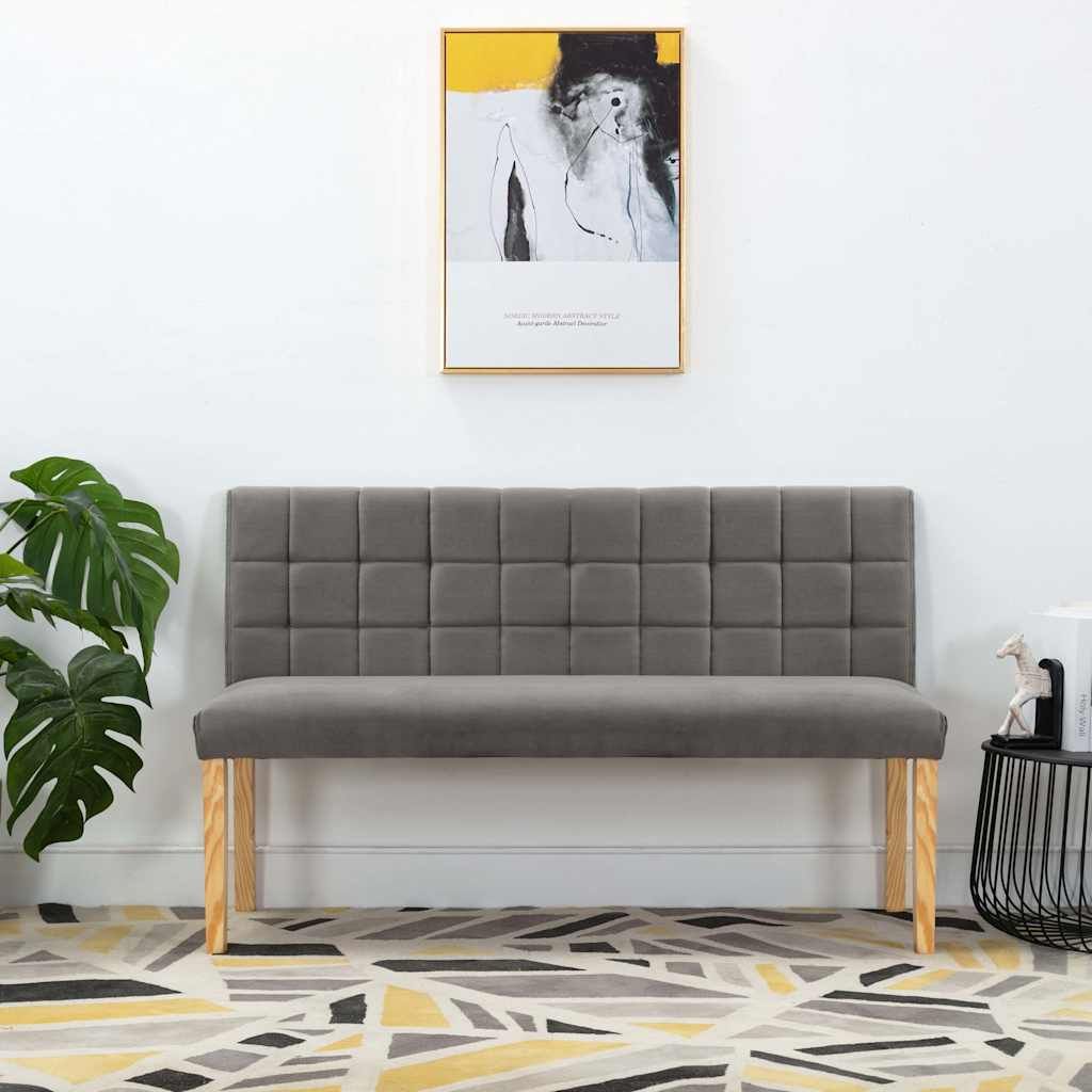 Panca 140 cm Grigia in Velluto vidaXL