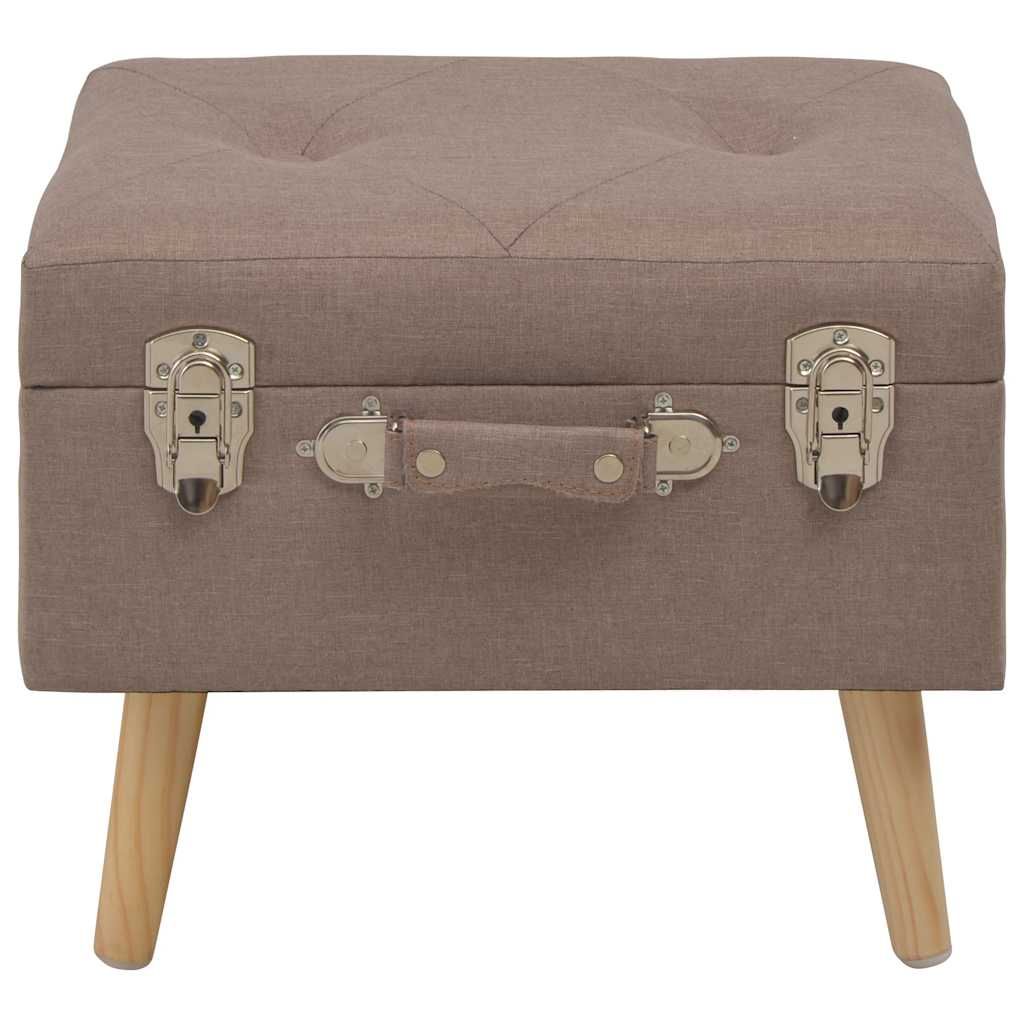 Sgabello con Contenitore 40 cm in Tessuto Marrone vidaXL