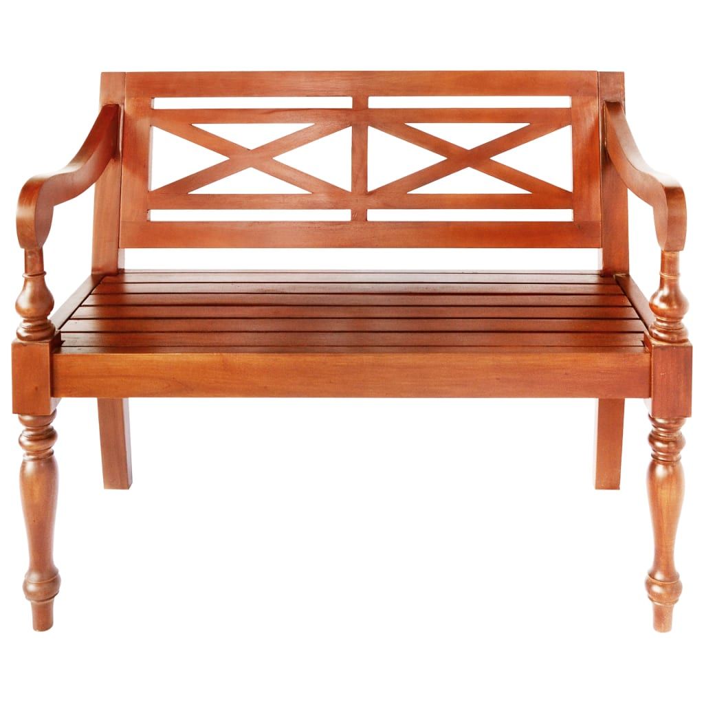 Panchina Batavia 98 cm Legno Massello di Mogano Marrone Scuro vidaXL