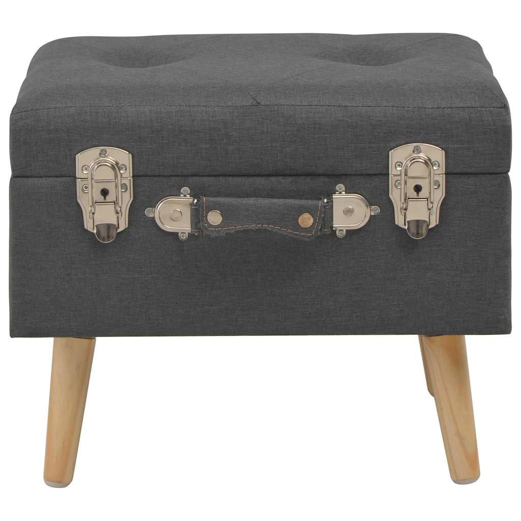 Sgabello con Contenitore 40 cm in Tessuto Grigio Scuro vidaXL