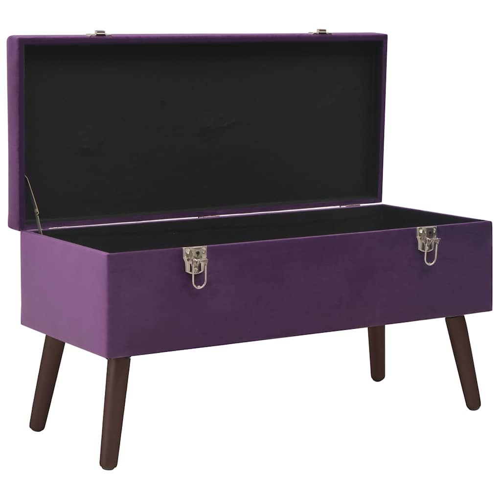 Panca con Vano Portaoggetti 80 cm Viola in Velluto vidaXL