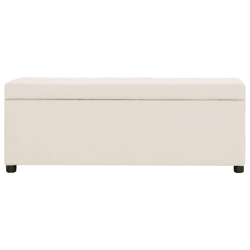 Panca con Vano Portaoggetti 116 cm Crema in Poliestere vidaXL