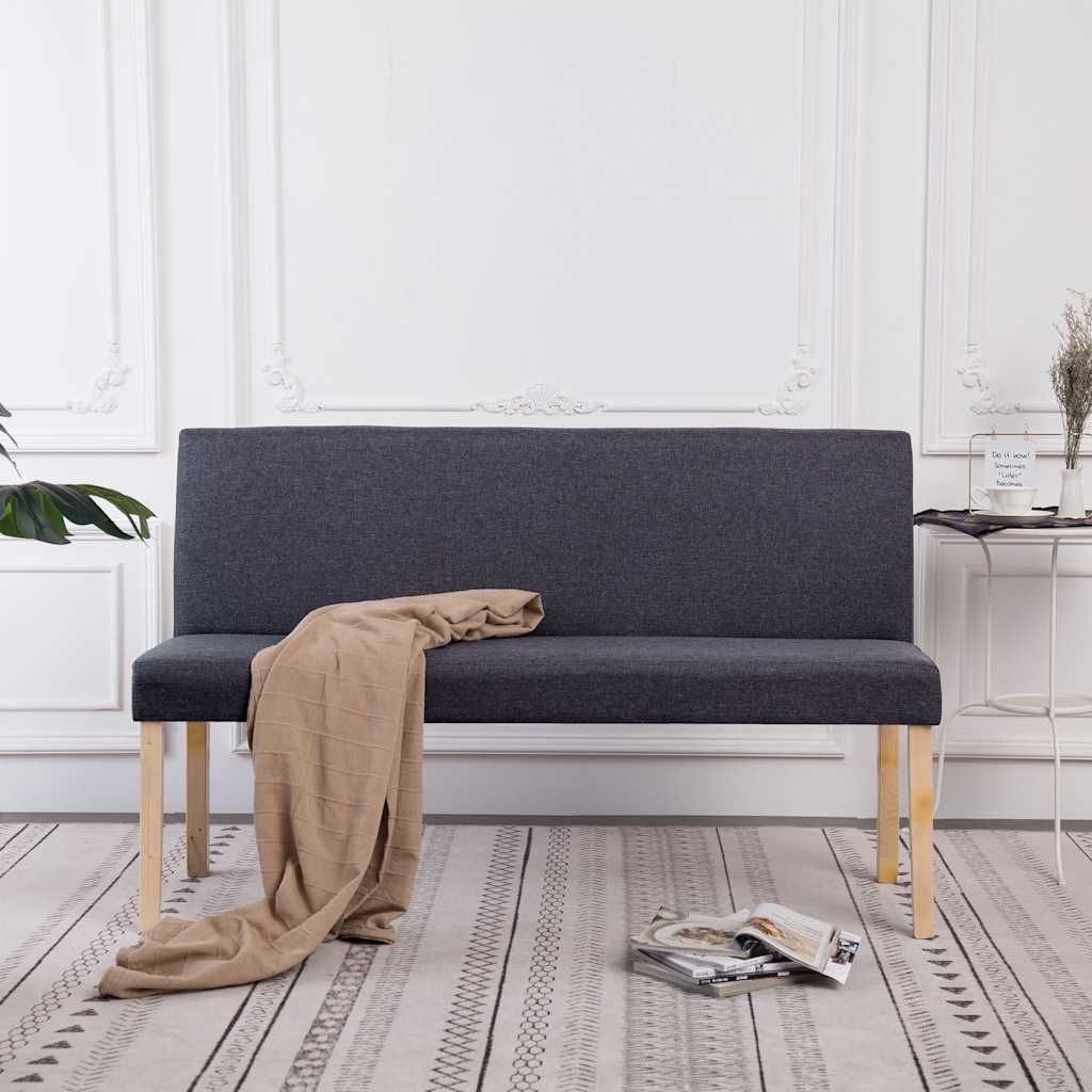 Panca 139,5 cm Grigio Scuro in Poliestere vidaXL