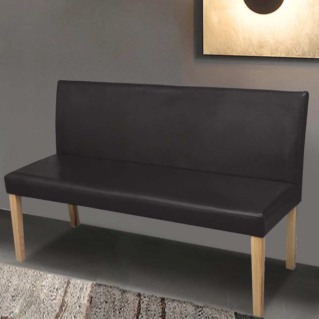 Panca 139,5 cm Marrone Scuro in Similpelle vidaXL