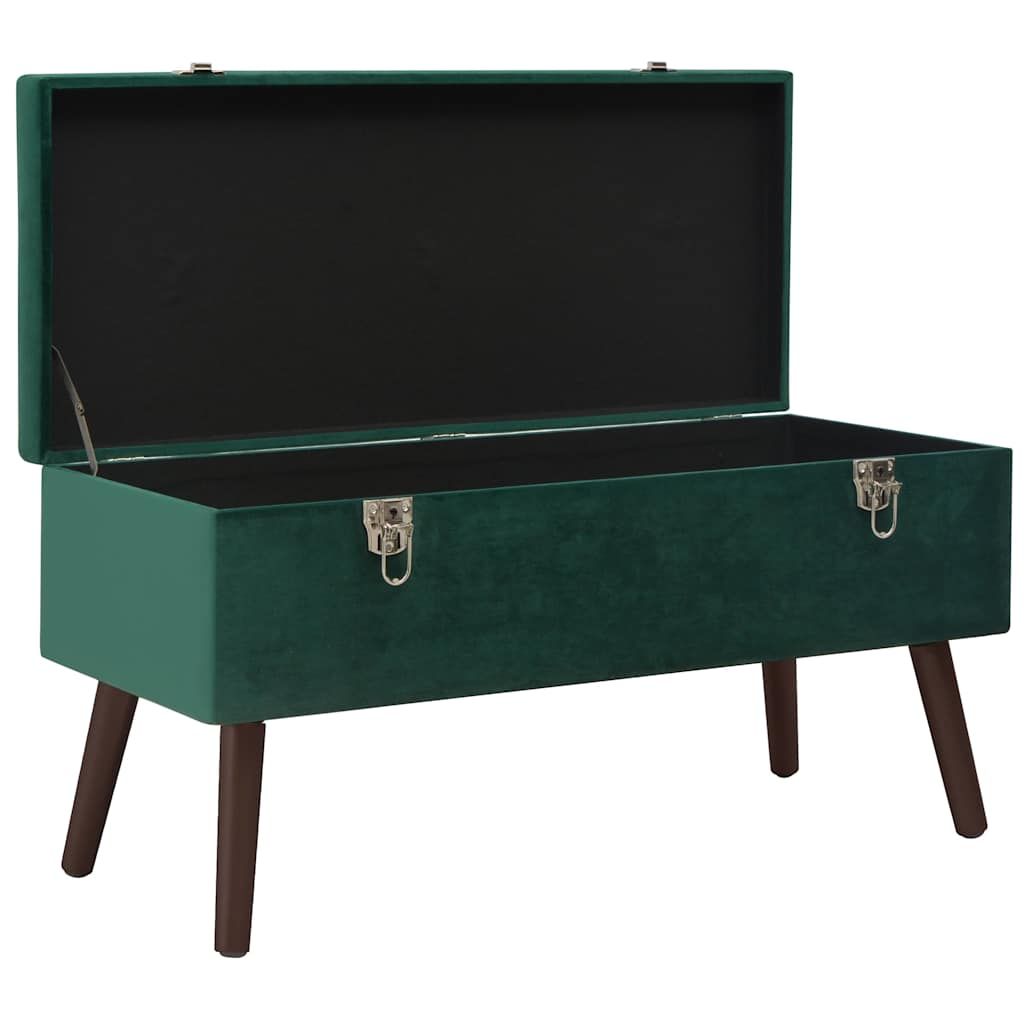 Panca con Vano Portaoggetti 80 cm Verde in Velluto vidaXL