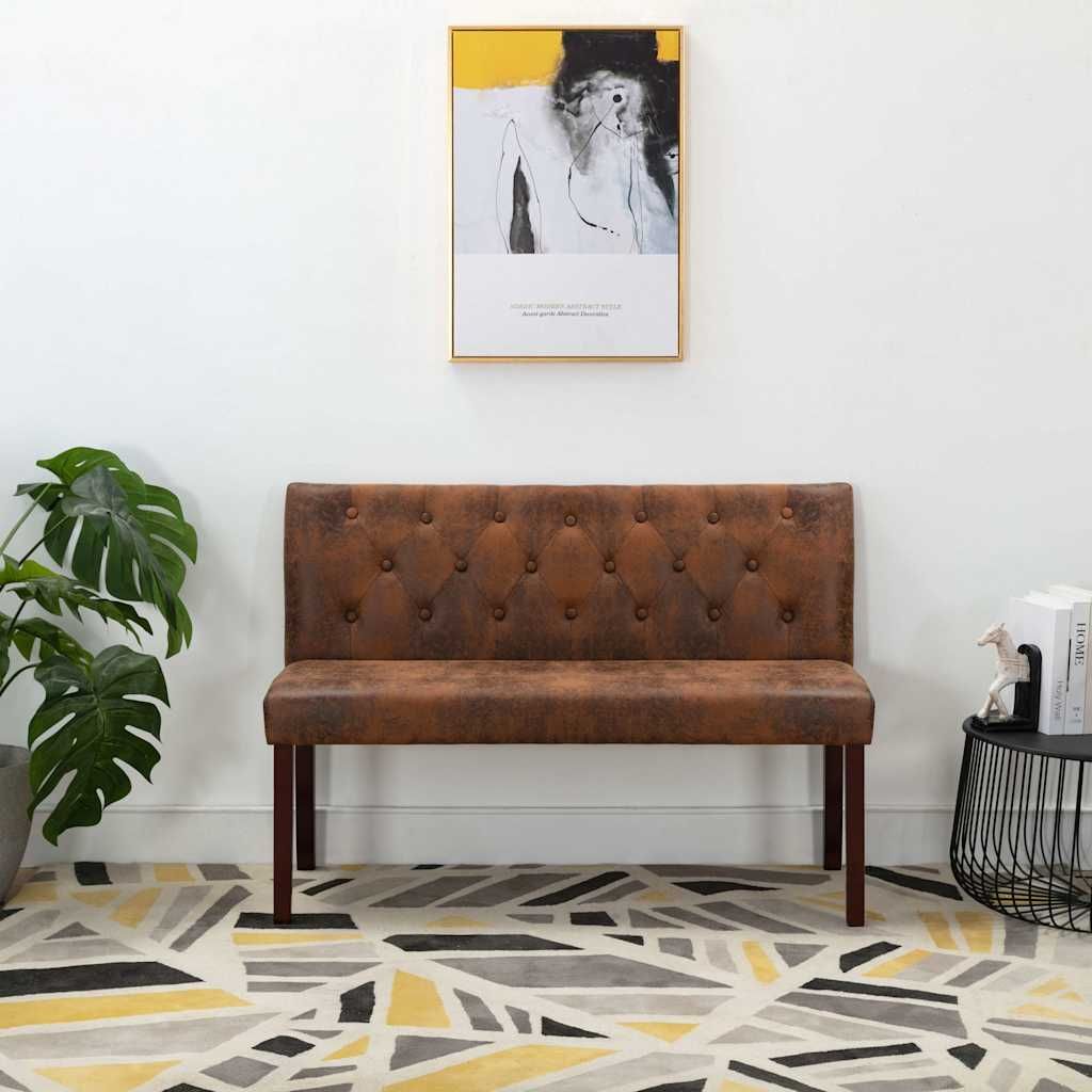 Panca 120 cm Marrone in Similpelle Scamosciata vidaXL