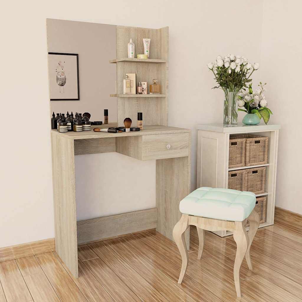 Toeletta in Legno Multistrato 75x40x141 cm Rovere vidaXL