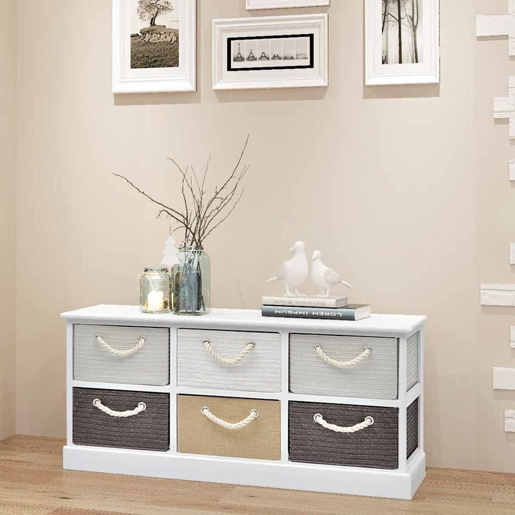 Mobile Contenitore Con 6 Cassetti In Legno vidaXL