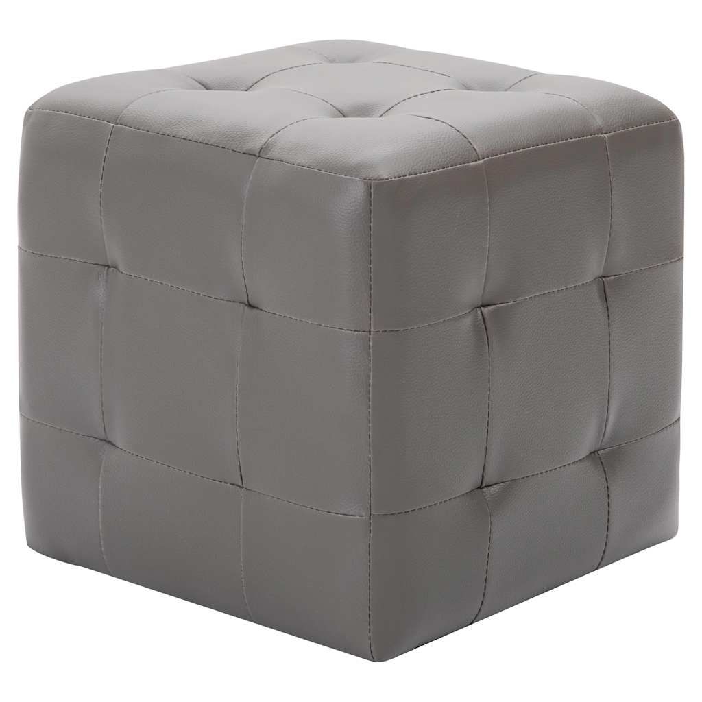Comodini 2 pz Grigio 30x30x30 cm in Similpelle vidaXL