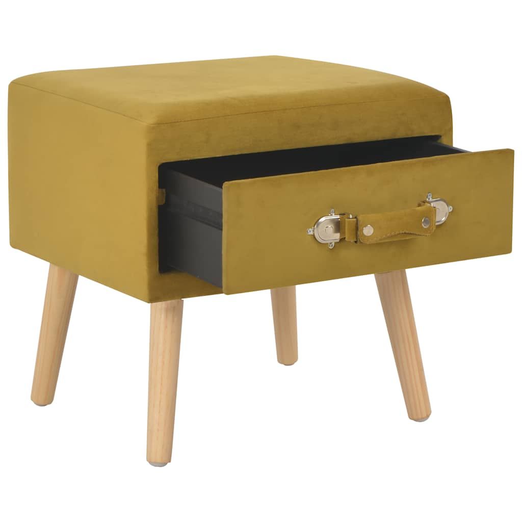 Comodino Mustard 40x35x40 cm in Velluto vidaXL