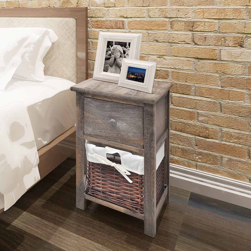 Comodino da Notte Set 2 pz in Legno Marrone vidaXL