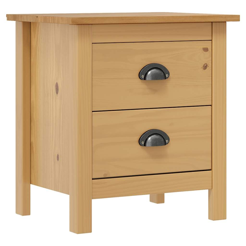 Comodini Hill Grigi 2 pz 46x35x49,5 cm Legno Massello di Pino vidaXL