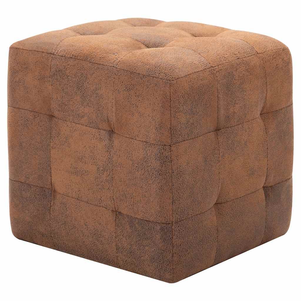 Comodini 2 pz Marrone 30x30x30 cm in Similpelle Scamosciata vidaXL