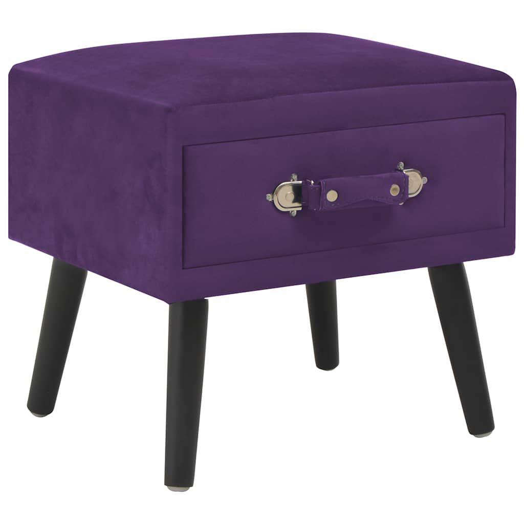 Comodini Viola Scuro 2 pz 40x35x40 cm in Velluto vidaXL