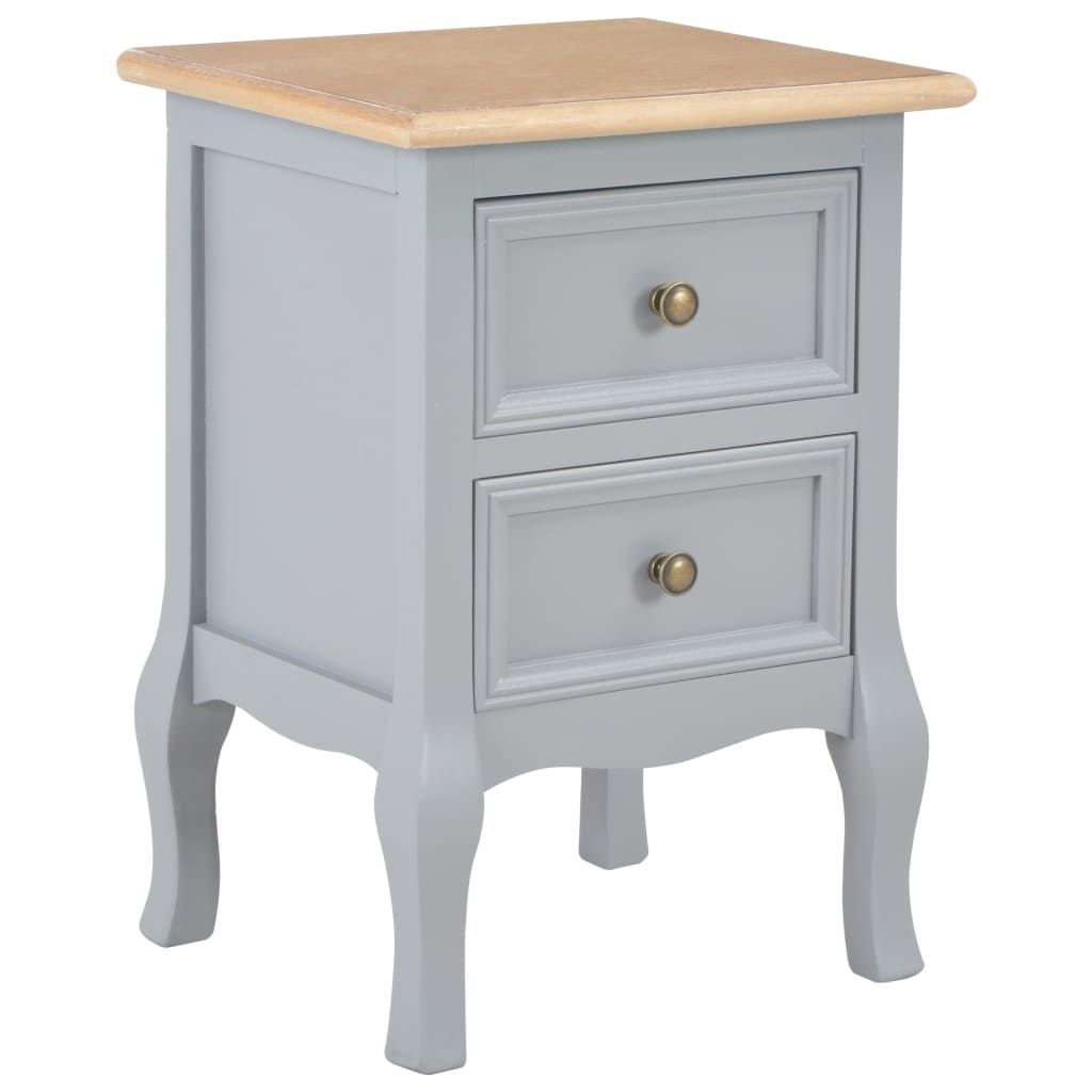 Comodini Grigi 2 pz 35x30x49 cm in MDF vidaXL