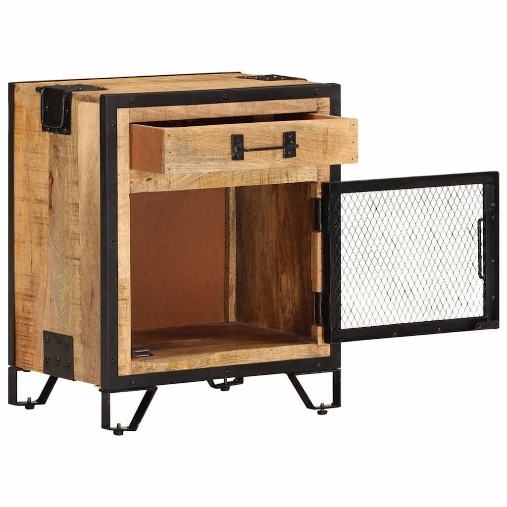 Comodino 43x30x51 in Legno Massello di Mango Grezzo vidaXL