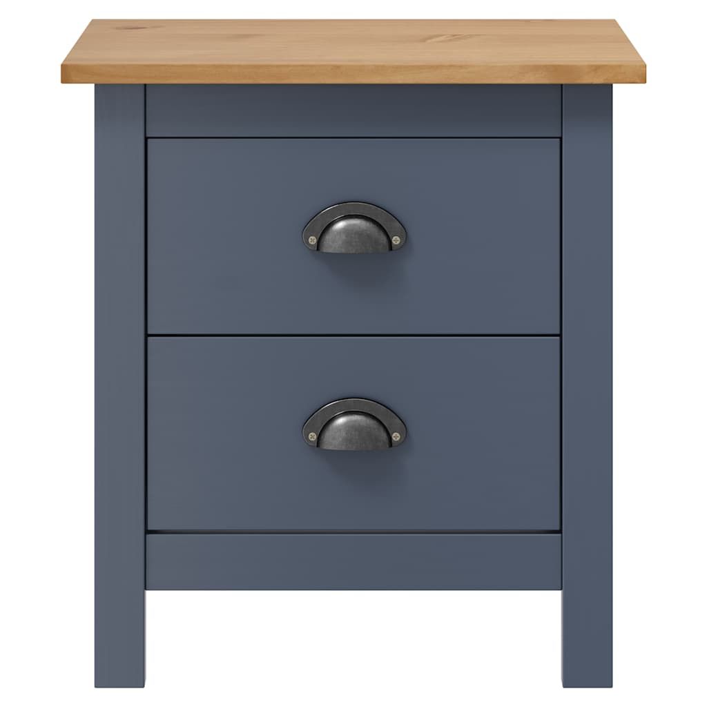 Comodino Hill Grigio 46x35x49,5 cm Legno Massello di Pino vidaXL