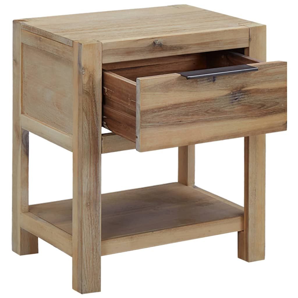 Comodino con Cassetto 40x30x48 cm in Legno Massello di Acacia vidaXL