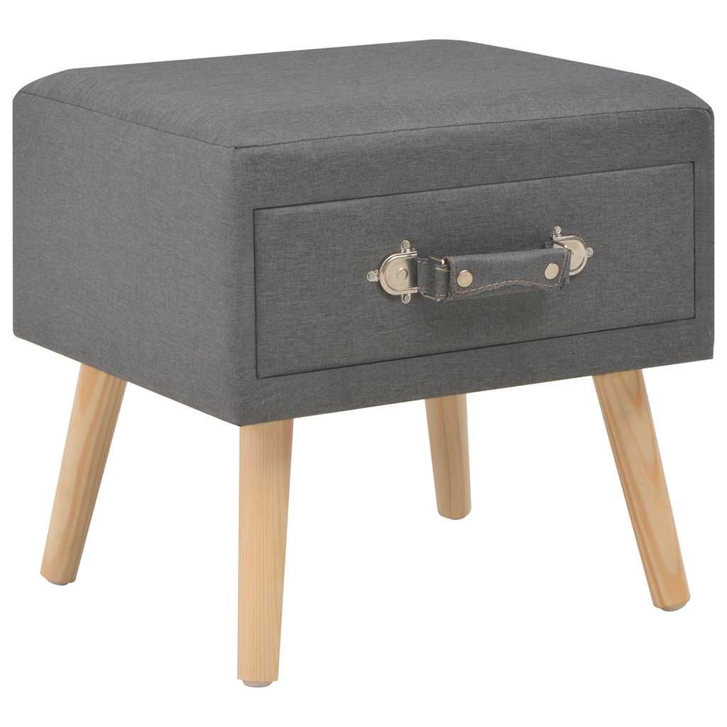 Comodini Grigio Scuro 2 pz 40x35x40 cm in Tessuto vidaXL