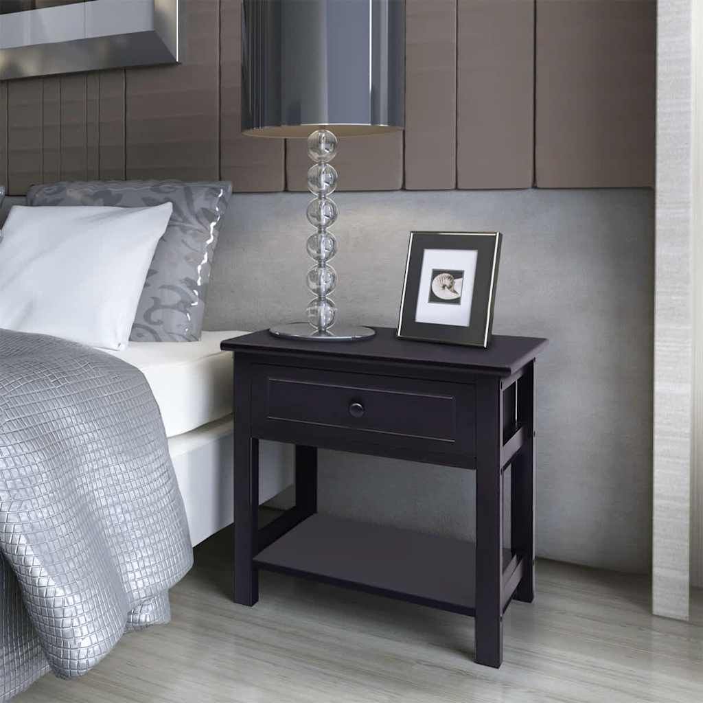 Comodini 2 pz in Legno Neri vidaXL