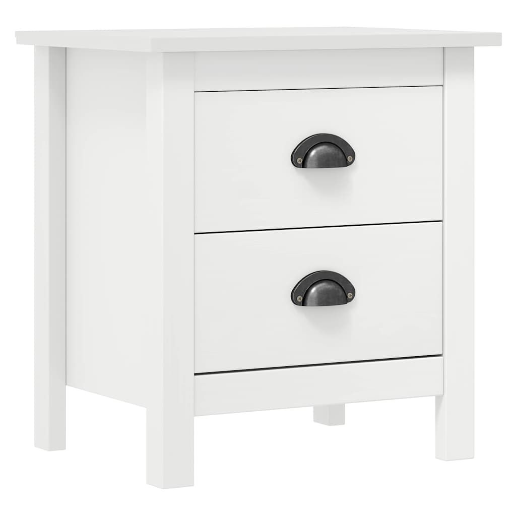Comodini Hill Bianchi 2 pz 46x35x49,5 cm Legno Massello di Pino vidaXL