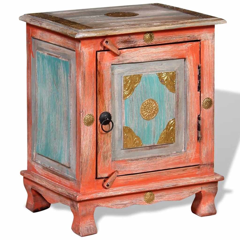 Comodino in Legno Massello di Mango Arancione vidaXL