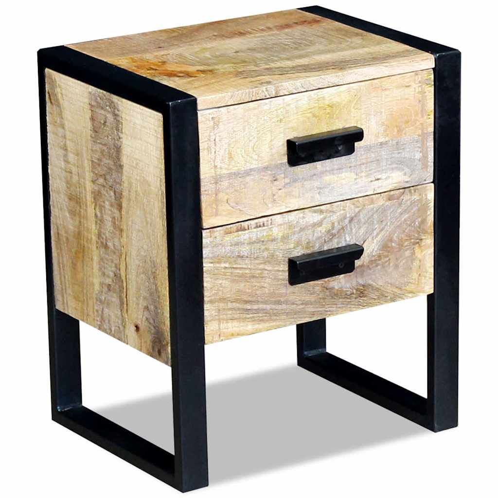 Tavolino con 2 Cassetti in Legno Massello di Mango 43x33x51 cm vidaXL