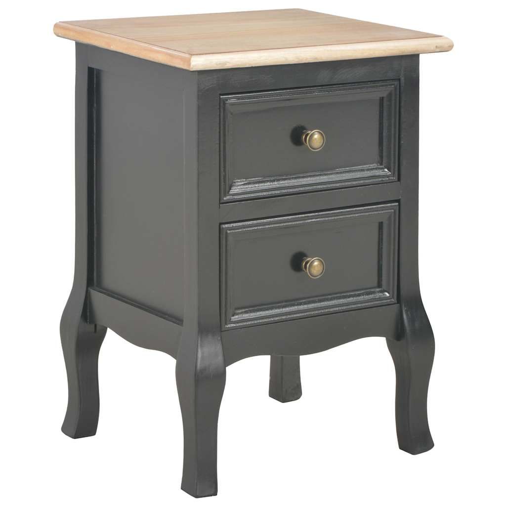 Comodino Nero 2 pz 35x30x49 cm in MDF vidaXL